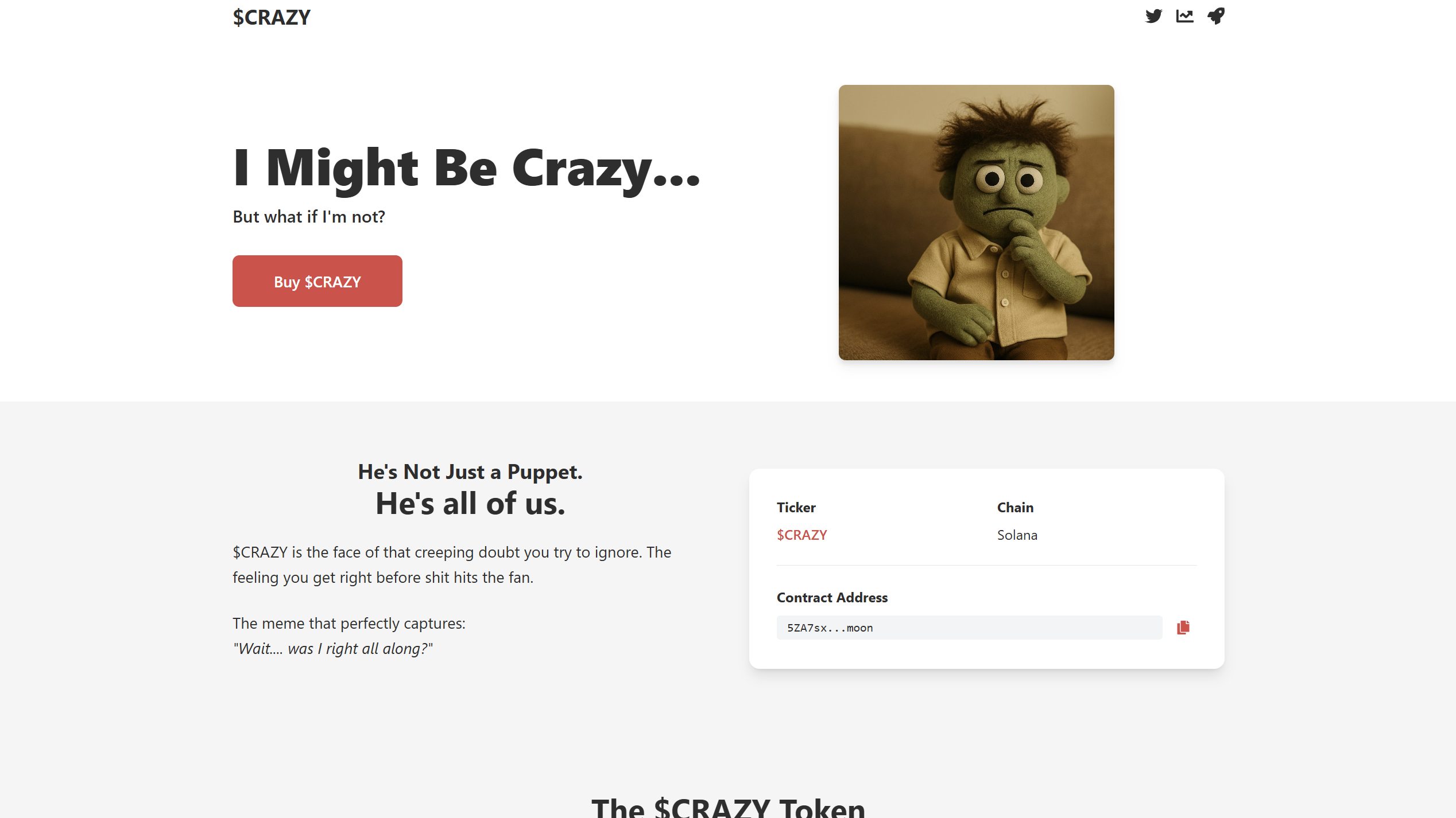 $CRAZY Memecoin project preview