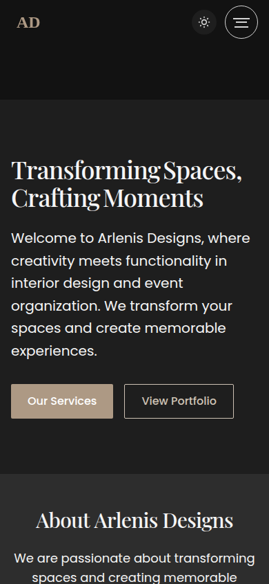 Arlenis Designs mobile preview