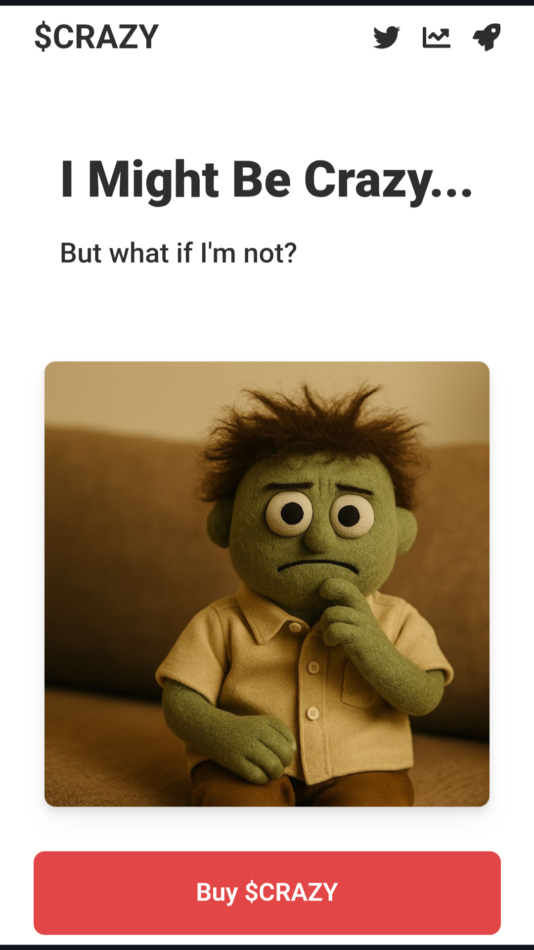 $CRAZY Memecoin mobile preview